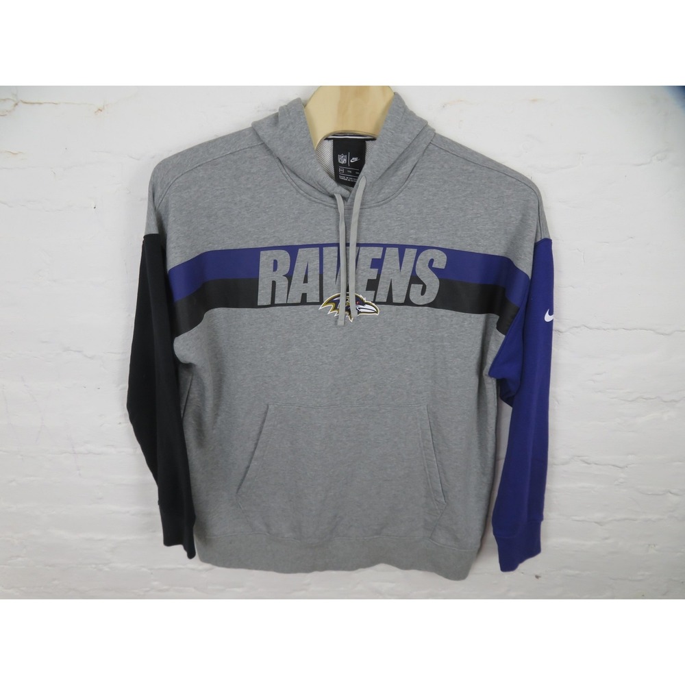 Baltimore Ravens Sweatshirt Mens 2XL Nike Gray NFL Football Hoodie Pullover